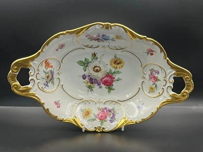 Vintage Alka Kunst Floral ovale Servierplatte oder Schale, 34,5 x 22 cm breit. - Bild 1 von 4