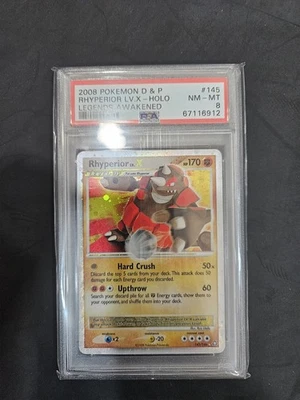 POKEMON LEGENDS AWAKENED RHYPERIOR LV. X #145 HOLO PSA 8 NM/MINT PRISM HOLO - Image 1 of 4