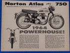 1964 NORTON 750cc ATLAS OHV VERT TWIN MOTORCYCLE VINTAGE CYCLE MAGAZINE PRINT AD