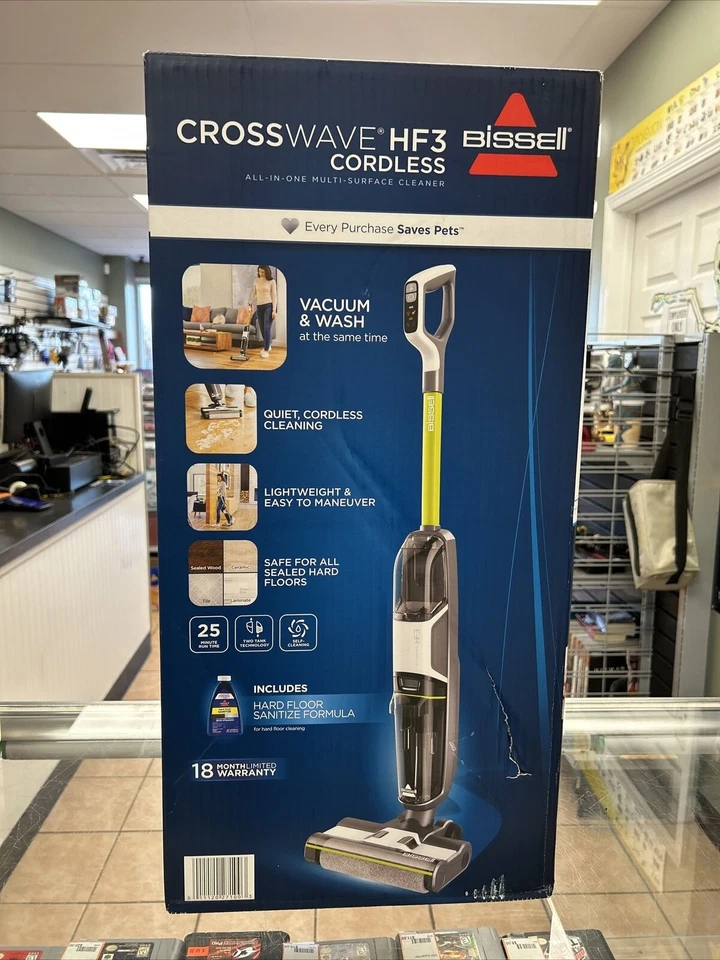 BISSELL 3654 CrossWave HF3 Multi-Surface Nass-Trockensauger, Weiß/Blau/Schwarz - Bild 1 von 1