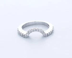 0.5 CT Lab-Created Diamonds D/VVS1 Round Cut 18K White Gold Vintage Wedding Ring - Picture 1 of 4