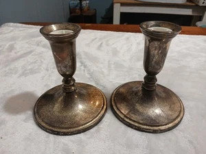 SILVER GODINGER  SET OF TWO CANDLE HOLDERS BAROQUE ROCOCO 5” Tall - Picture 1 of 7