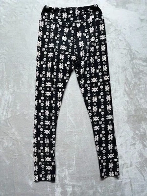 Women's Skinny Leggings Black Skull Print Flat Front Jegging Polyester ONE-SIZE - Image 1 of 4