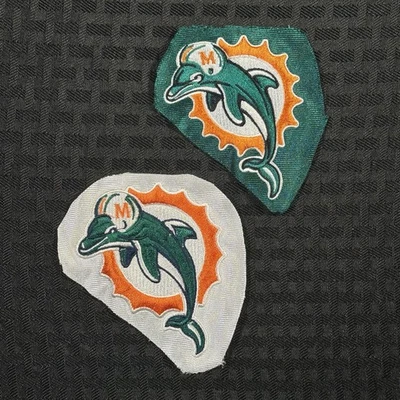 Parches con el logotipo de la NFL de los Miami Dolphins de colección - Corte de la camiseta oficial - Lote de (2) Foto 1 de 4