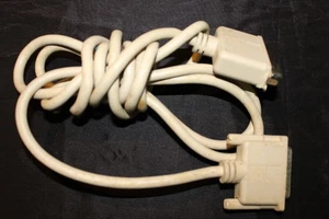 Cable de interfaz de impresora vintage macho a hembra serie paralelo beige - Imagen 1 de 6