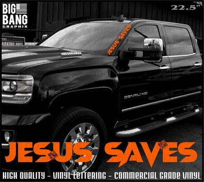 Jesus Saves Vinyl Sticker Decal  Truck Car SUV Window Body Religious Believer  - Image 1 of 4