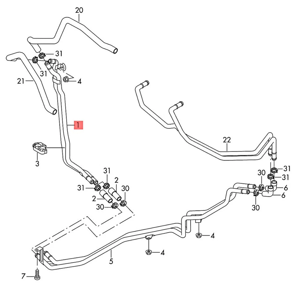 Tubo de refrigerante de alimentación/retorno trasero genuino AUDI A8 S8 quattro 4H2 4H8 4H8 4H0121071C Foto 1 de 1