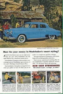 Zeitschriftenanzeige - 1950 - Studebaker Champion Regal de Luxe 4-Türer Limousine - Bild 1 von 1