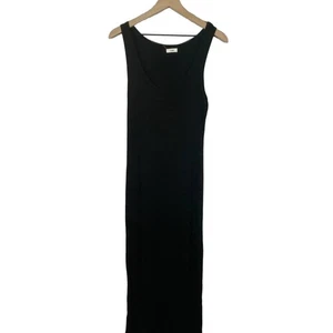 STORQ Black Rib Knit Sleeveless Maternity Stretchy Maxi Dress Sz M-L** - Picture 1 of 7
