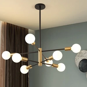 Modern Sputnik Chandelier - 8-Light Ceiling Light Fixture Height Adjustable M... - Picture 1 of 9