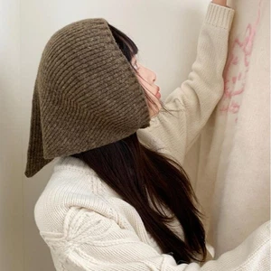 Retro Triangle Hair Scarf Warm Head Scarf Thicken Knitted Scarf Female Headwr F1 - Picture 1 of 18