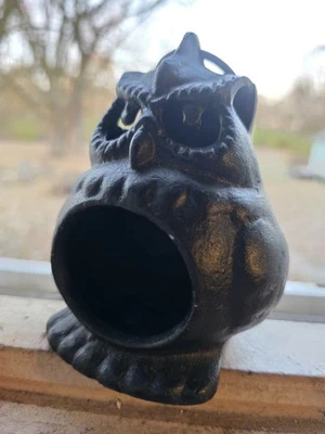 Black Small Cast Iron Owl Lantern Candle Holder Garden/Home Decor 4.5” x 3.5” - Image 1 of 4