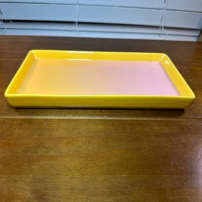 Plato bandeja rectangular de cerámica Kailo Chic usado para Tate Zoey amarillo rosa Foto 1 de 4