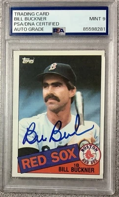 Bill Buckner Signed 1985 Topps #65 Baseball Card RedSox Autograph PSA/DNA Mint 9 - Image 1 of 2