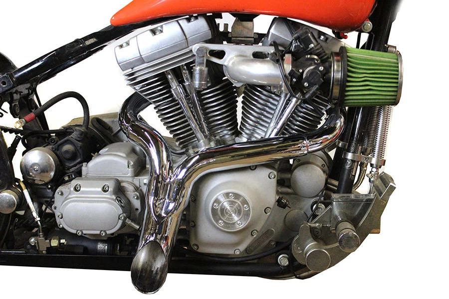 Cabezal de tubo de escape cromado Wyatt Gatling pulgadas Y pulgadas para Harley Davidson Foto 1 de 4