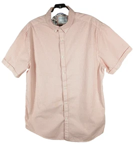 Denim & Flower Men's Button-Down Short Sleeve Shirt Small Pink Pattern Size Lg - Picture 1 of 5