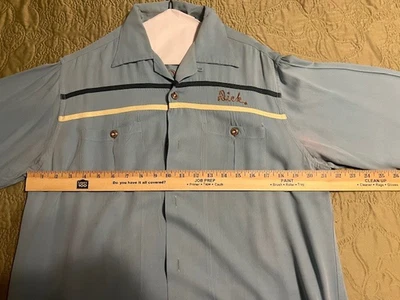 1950s Crown Prince embroiderd long sleeve bowling shirt - Image 1 of 4