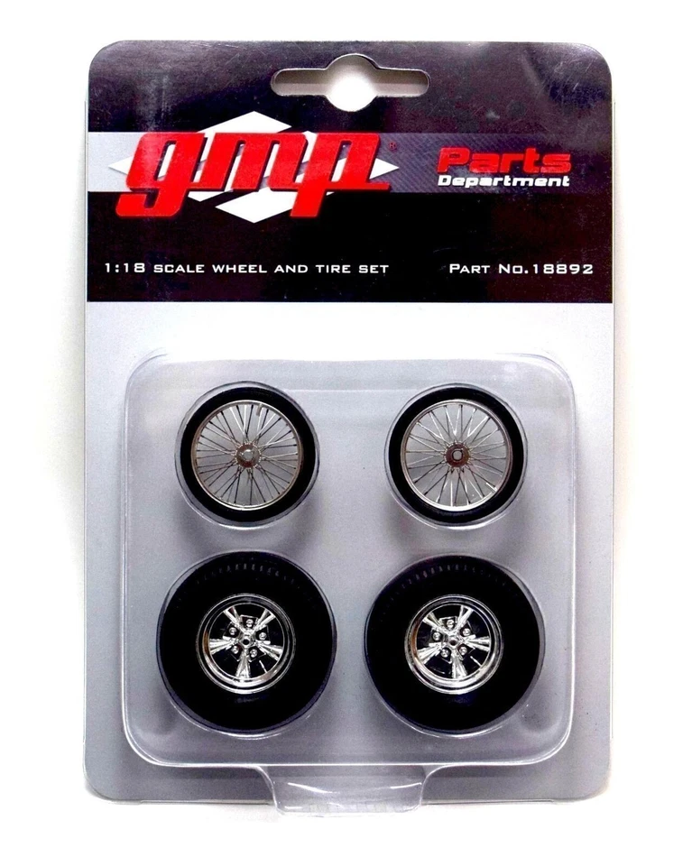 GMP 18892 1/18 Scale Vintage Dragster Wheel & Tire Set for Diecast Cars - Image 1 of 1
