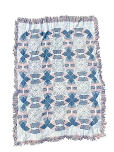 Manta de tapiz tejida Goodwin Weavers de colección edredón circular rosa azul - Imagen 1 de 8