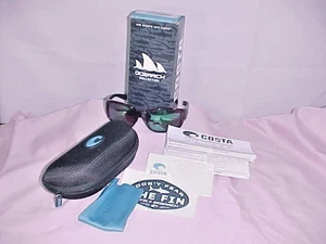 Costa Ocearch Sonnenbrille 580 grün polarisierte verspiegelte Gläser mattschwarzes Gestell Etui + - Bild 1 von 14