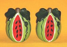 Vintage Ceramic Hand Painted Watermelon Salt & Pepper Shaker Porcelain Unused