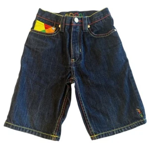 VTG 90s Coogi Embroidered Blue Patchwork Denim Jean Shorts Size Boys - Picture 1 of 8