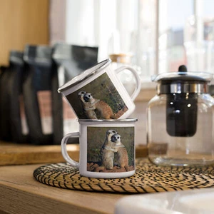 Meerkats Hugging Enamel Mug - Picture 1 of 1