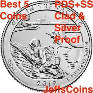 2019 PDSSS War In The Pacific Guam Park Quarter Clad &.99 Silver Proof P D S S S - Picture 1 of 12