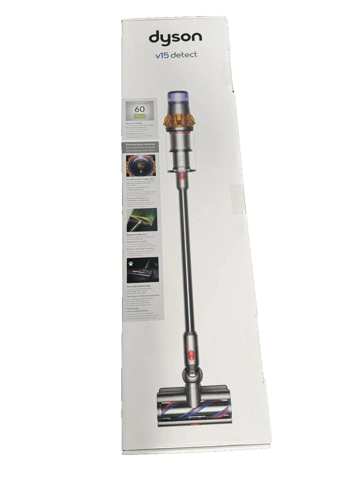 Dyson V15 Detect Cordless Stick Vacuum Cleaner - Yellow/Nickel (447261-01)