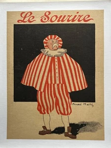 1916 - Illustration Ancienne LE SOURIRE (A. HELLES) - Estampe 26x20cm originale - Foto 1 di 1