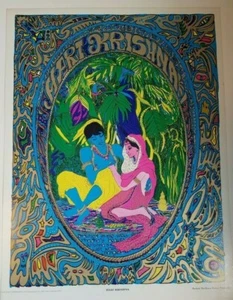 HARI KRISHNA VINTAGE 1967 EAST TOTEM WEST POSTER By Barbara Nickolds -NICE! - Picture 1 of 7