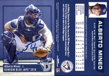 Alberto Mineo Signed 2018 Grandstand Dunedin Blue Jays #NNO Card Auto AU