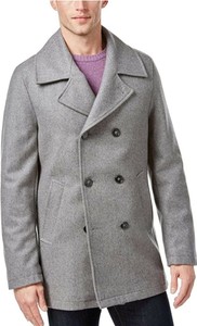 long grey peacoat