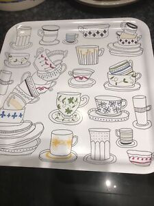 IKEA Melamine Tray Cups And Saucers Design 33cms Square