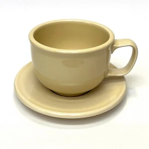 Homer Laughlin Fiesta Ivory Retired 18-Ounce Jumbo Cup and Jumbo Saucer Set - Picture 1 of 8