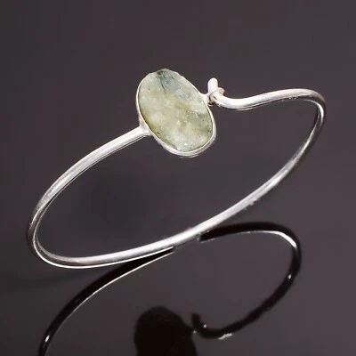 Brazalete Brazalete Piedras Preciosas Aguamarina Natural Hecho a Mano Joyería Festiva Mejor Regalo Foto 1 de 4