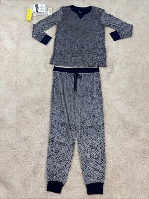 Juego de pijama Felina 2 piezas mujer S azul gris estampado animal manga larga salón nuevo con etiquetas Foto 1 de 4