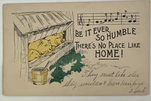 Comic Humor Be It Ever So Humble There’s No Place Like Home Pigs Trough 1905 UDB - Picture 1 of 2