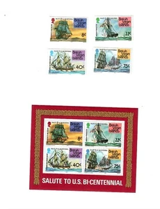 British Virgin Islands 1976 American Bicentenary set plus mini-sheet mint - Picture 1 of 1