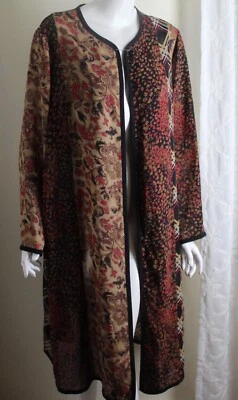 Koos Of Course Sz 1X Art Chiffon Nothing Matches Duster Jacket Funky Lagenlook - Image 1 of 4
