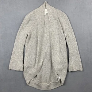 Hinge Sweater Womens XS Gray Cardigan Open Front Balloon Sleeve Long Seattle - Picture 1 of 12