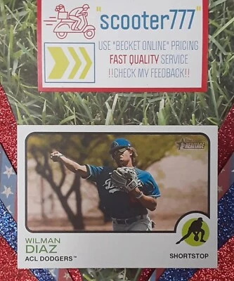 2022 Topps Heritage Minors~SP#219⭐WILMAN DIAZ⭐~DODGERS - Image 1 of 2