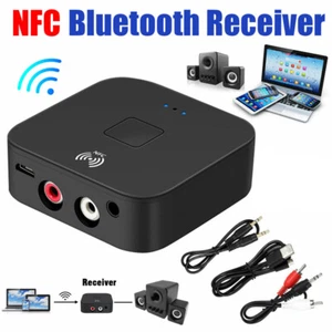 Bluetooth 5.0 Receiver Wireless 3.5mm Jack AUX NFC to 2 RCA Audio Stereo Adapter