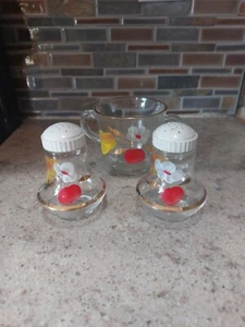 Bartlett Collins Glass Salt & Pepper Shakers w/ Gay Fad Fruit and Sugar Bowl - Picture 1 of 6