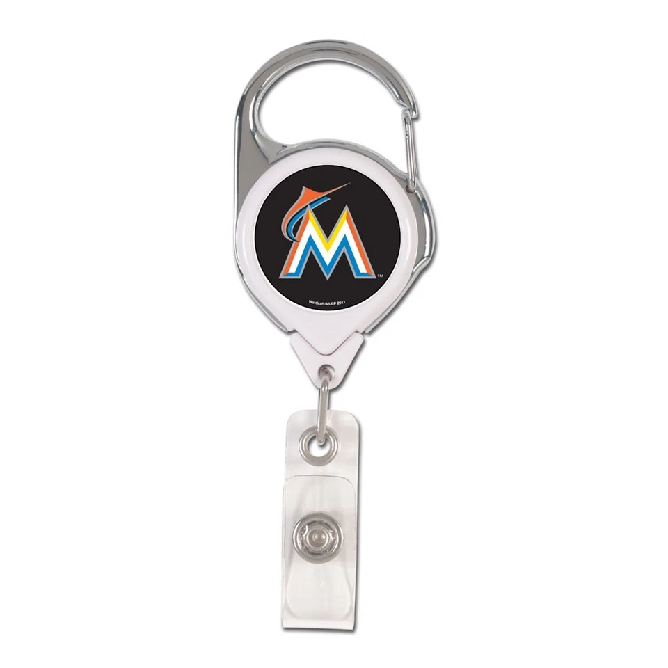 MIAMI MARLINS PREMIUM METAL RETRACTABLE ID BADGE HOLDER KEY CHAIN WINCRAFT - Image 1 of 1