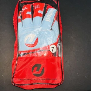 United Goalkeeper Gloves Size 7 Blue, Orange and Black - Picture 1 of 9