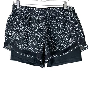 RBX Size Medium Shorts Black White Lined Elastic Waistband Womens Activewear - Picture 1 of 4