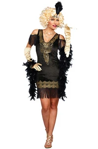 New Downton Abbey Roaring 1920s Swanky Flapper Adult Costume Gloves Accessories - Picture 1 of 8