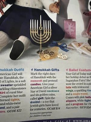 American Girl Mini Hanukkah Gold Menorah And GoldCoins (gelt) for 18" Dolls inc - Image 1 of 4