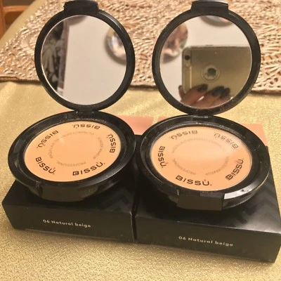 LOT OF 2 BISSU PROFESSIONAL POWDER MAKEUP #6 NATURAL BEIGE BEAUTY FACE PRESSED - Image 1 of 4